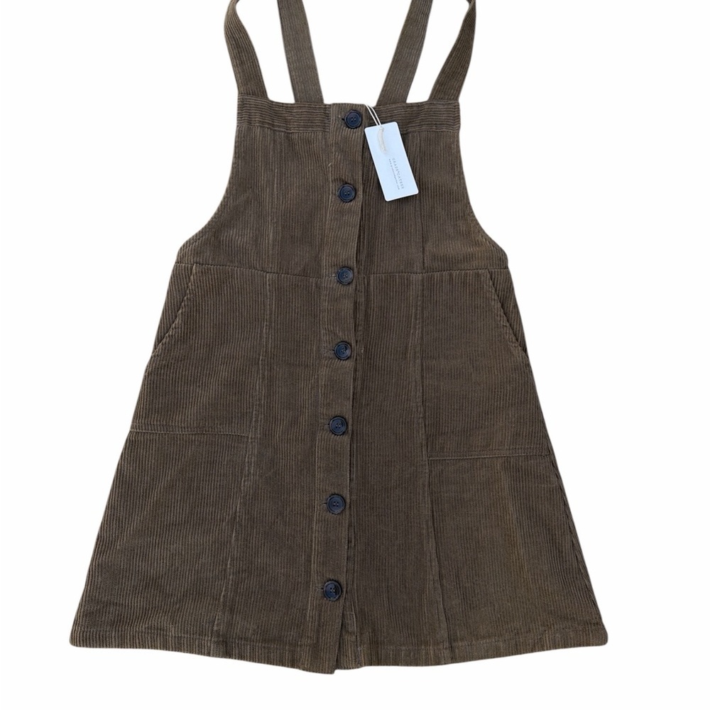 Brown Corduroy Mini Dress - Picture 2 of 8